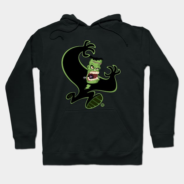 Halloween Frankenstein Shadow Runner Hoodie by Goin Ape Studios